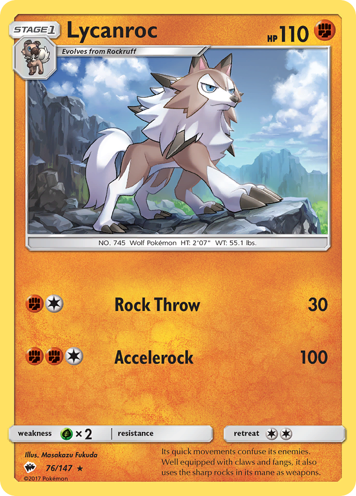 Lycanroc (76/147) [Sun & Moon: Burning Shadows] | Anubis Games and Hobby