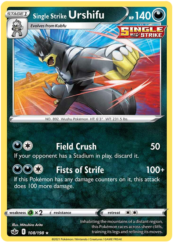 Single Strike Urshifu (108/198) [Sword & Shield: Chilling Reign] | Anubis Games and Hobby