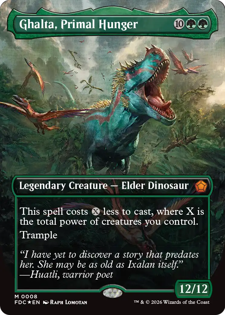 Ghalta, Primal Hunger (Borderless) [Foundations Commander] | Anubis Games and Hobby