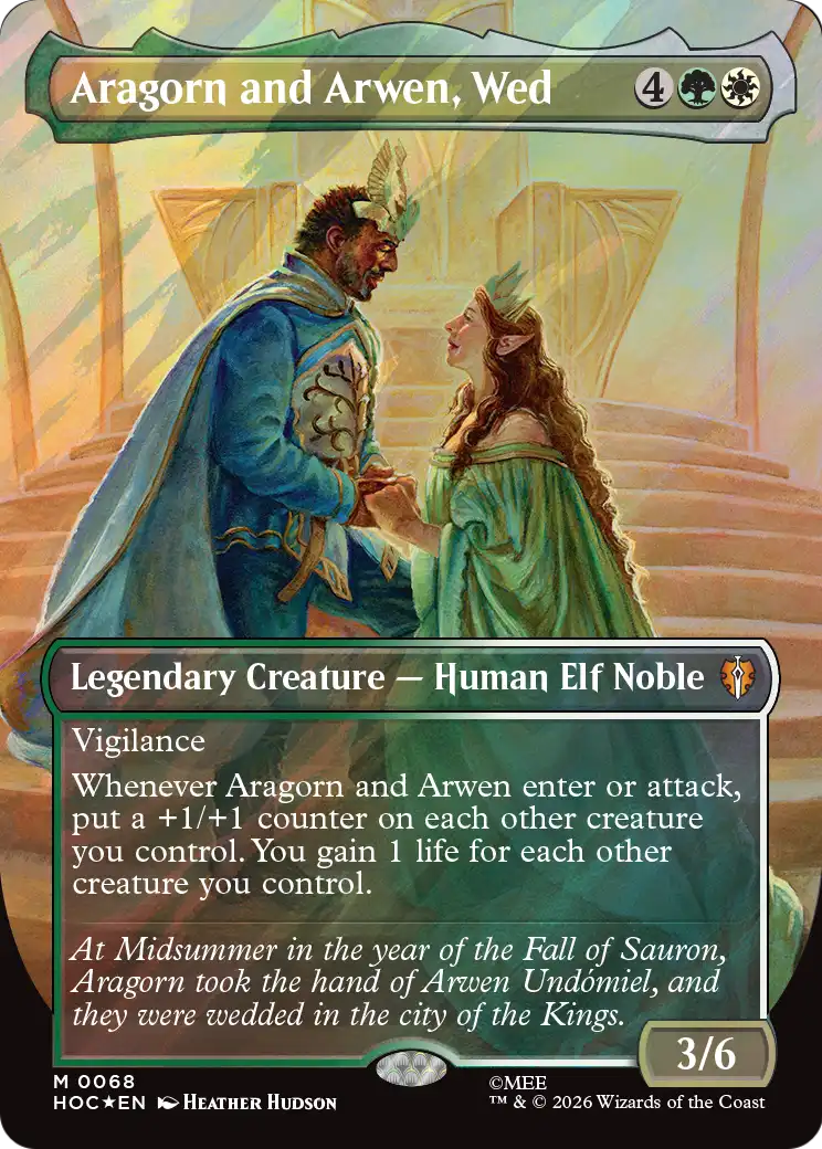 Aragorn and Arwen, Wed (Borderless) (Surge Foil) [The Hobbit] | Anubis Games and Hobby