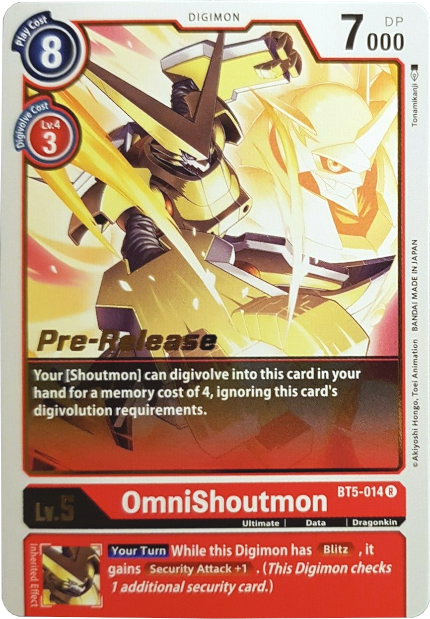 OmniShoutmon [BT5-014] [Battle of Omni Pre-Release Promos] | Anubis Games and Hobby