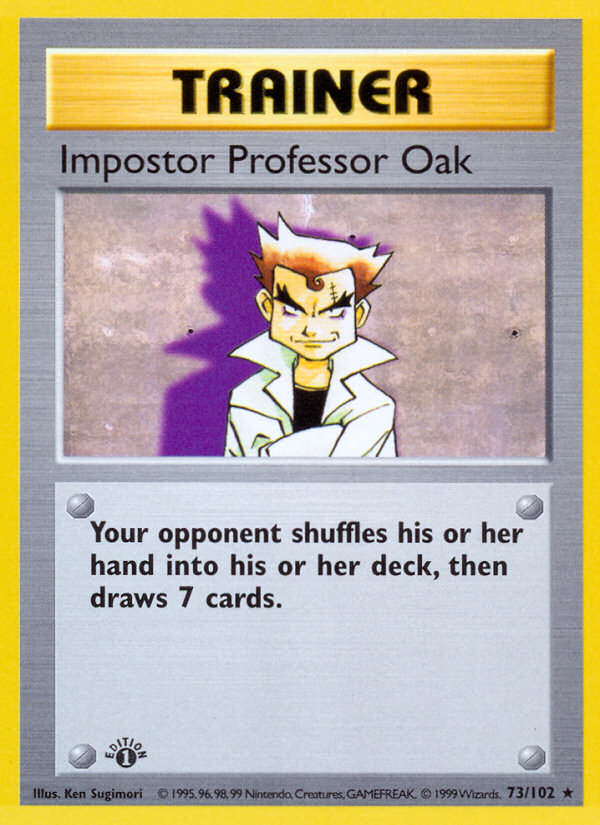 Impostor Professor Oak (73/102) (Shadowless) [Base Set 1st Edition] | Anubis Games and Hobby