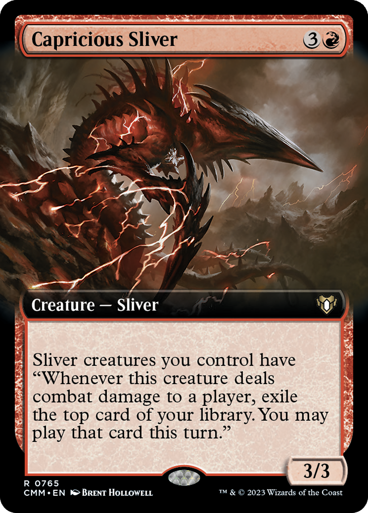 Capricious Sliver (Extended Art) [Commander Masters] | Anubis Games and Hobby