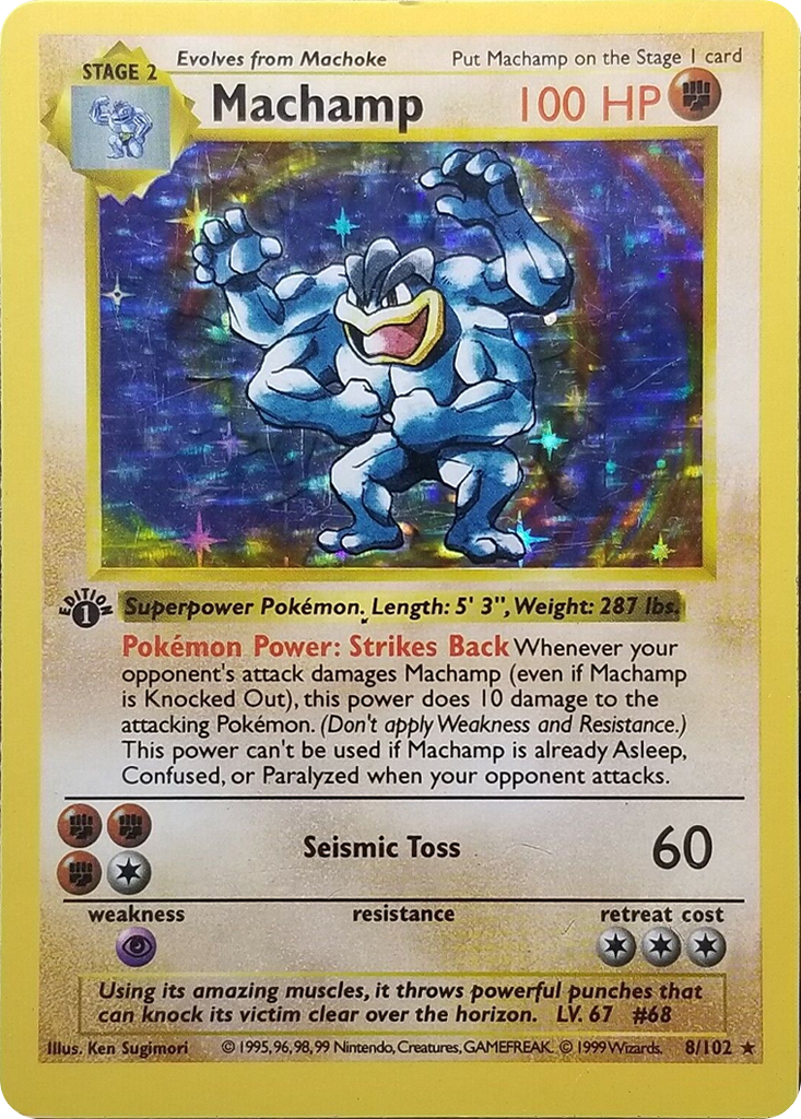 Machamp (8/102) (Shadowless) [Base Set 1st Edition] | Anubis Games and Hobby