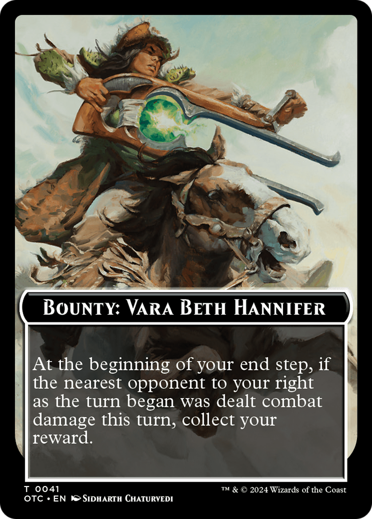 Bounty: Vara Beth Hannifer // Bounty Rules Double-Sided Token [Outlaws of Thunder Junction Commander Tokens] | Anubis Games and Hobby