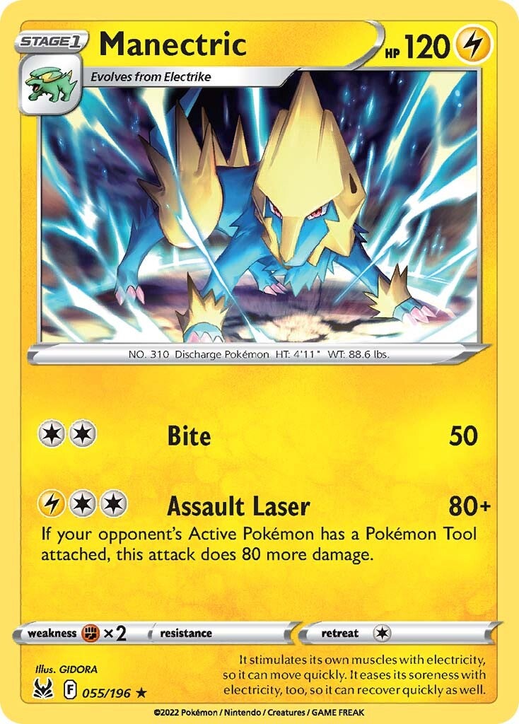 Manectric (055/196) [Sword & Shield: Lost Origin] | Anubis Games and Hobby