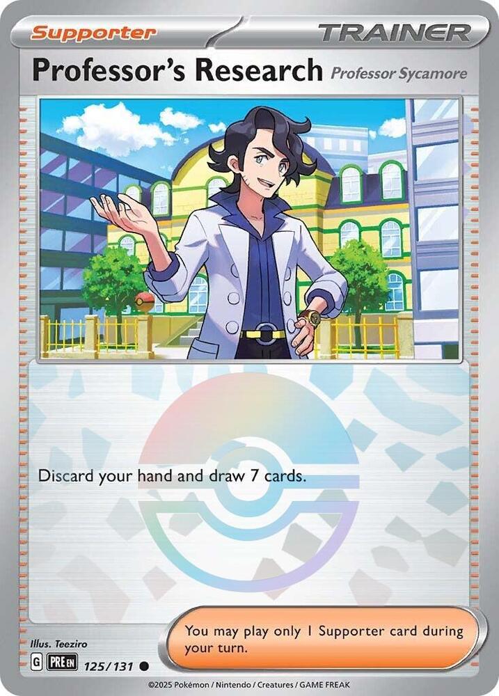 Professor's Research (125/131) [Professor Sycamore] (Poke Ball Pattern) [Scarlet & Violet: Prismatic Evolutions] | Anubis Games and Hobby