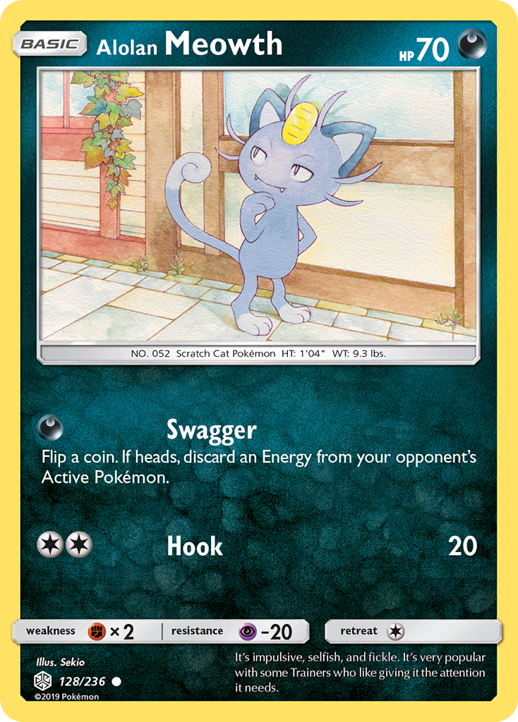 Alolan Meowth (128/236) [Sun & Moon: Cosmic Eclipse] | Anubis Games and Hobby