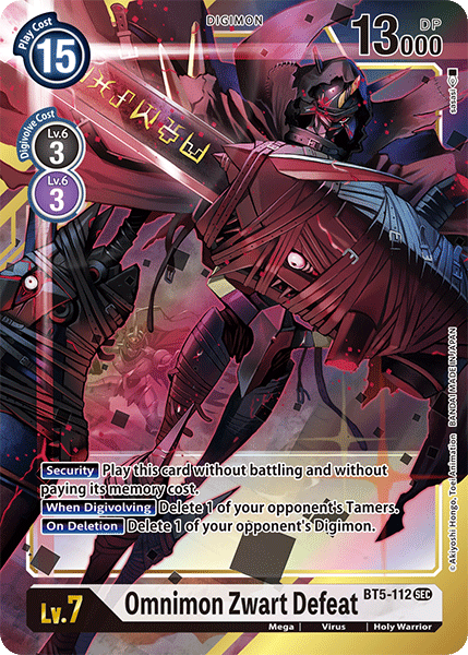 Omnimon Zwart Defeat [BT5-112] (Alternate Art) [Battle of Omni] | Anubis Games and Hobby