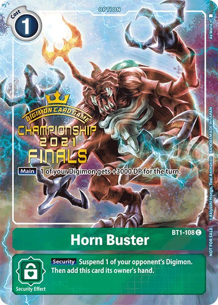 Horn Buster [BT1-108] (2021 Championship Finals Tamer's Evolution Pack) [Release Special Booster Promos] | Anubis Games and Hobby