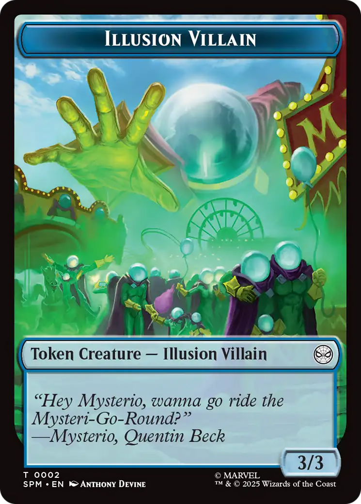 Spider // Illusion Villain Double-Sided Token [Marvel's Spider-Man Tokens] | Anubis Games and Hobby