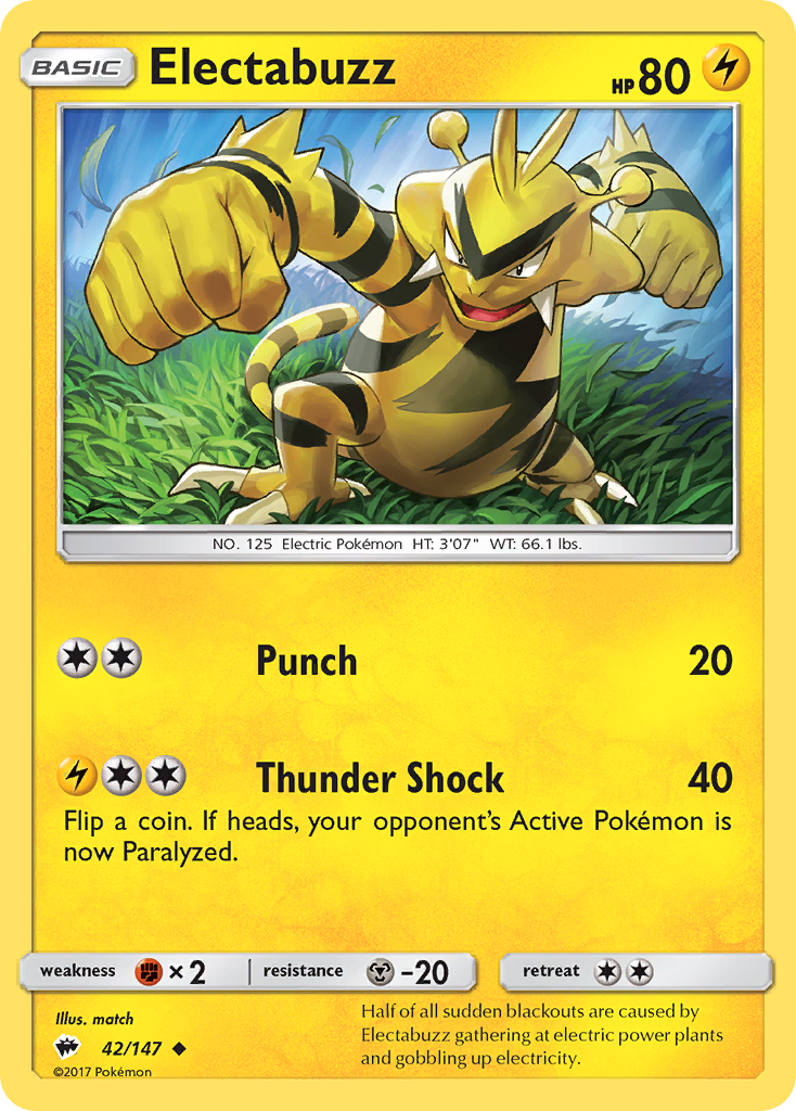Electabuzz (42/147) [Sun & Moon: Burning Shadows] | Anubis Games and Hobby