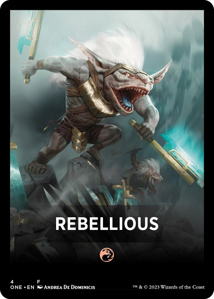 Rebellious Theme Card [Phyrexia: All Will Be One Tokens] | Anubis Games and Hobby