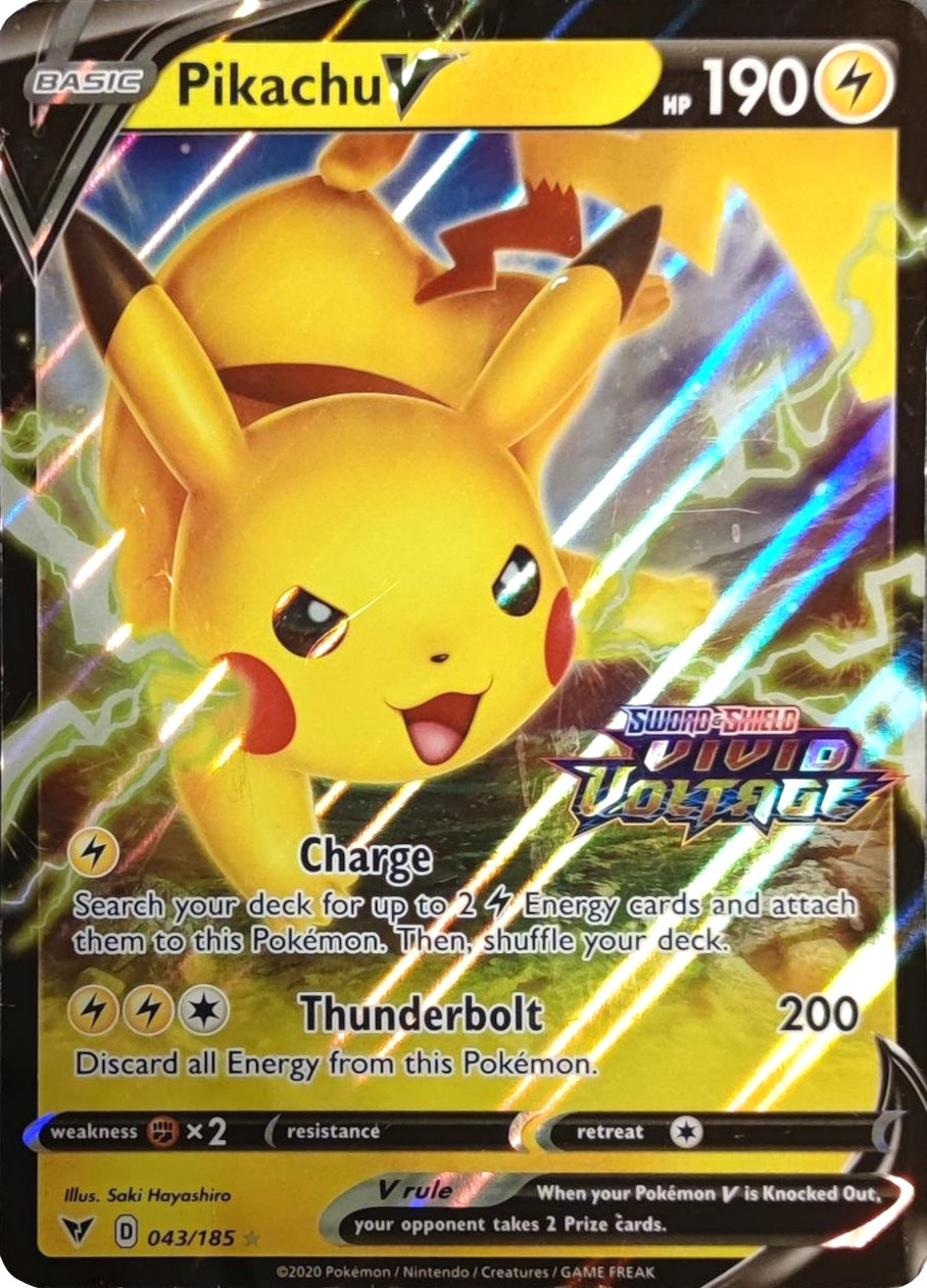 Pikachu V (043/185) (Vivid Voltage Stamp) [Sword & Shield: Vivid Voltage] | Anubis Games and Hobby
