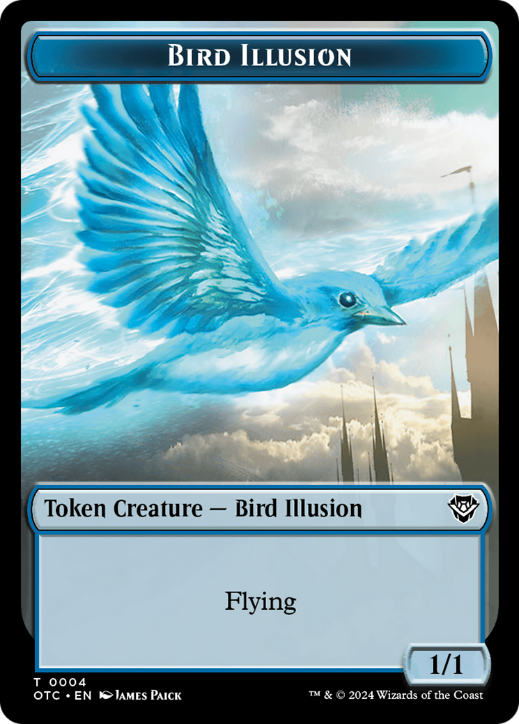 Dragon Elemental // Bird Illusion Double-Sided Token [Outlaws of Thunder Junction Commander Tokens] | Anubis Games and Hobby