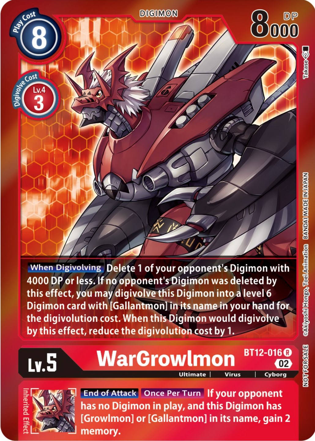 WarGrowlmon [BT12-016] (Tamer Party -Special-) [Across Time Promos] | Anubis Games and Hobby