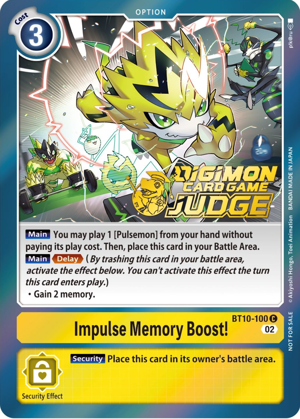 Impulse Memory Boost! [BT10-100] (Judge Pack 3) [Xros Encounter Promos] | Anubis Games and Hobby