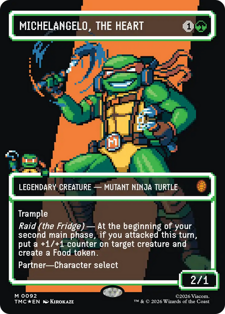 Michelangelo, the Heart (0093) (Borderless) (Surge Foil) [Teenage Mutant Ninja Turtles Commander] | Anubis Games and Hobby