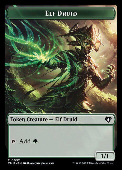 Saproling // Elf Druid Double-Sided Token [Commander Masters Tokens] | Anubis Games and Hobby