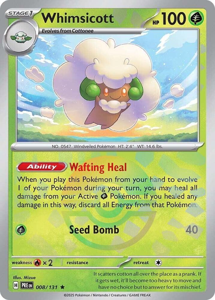 Whimsicott (008/131) (Poke Ball Pattern) [Scarlet & Violet: Prismatic Evolutions] | Anubis Games and Hobby