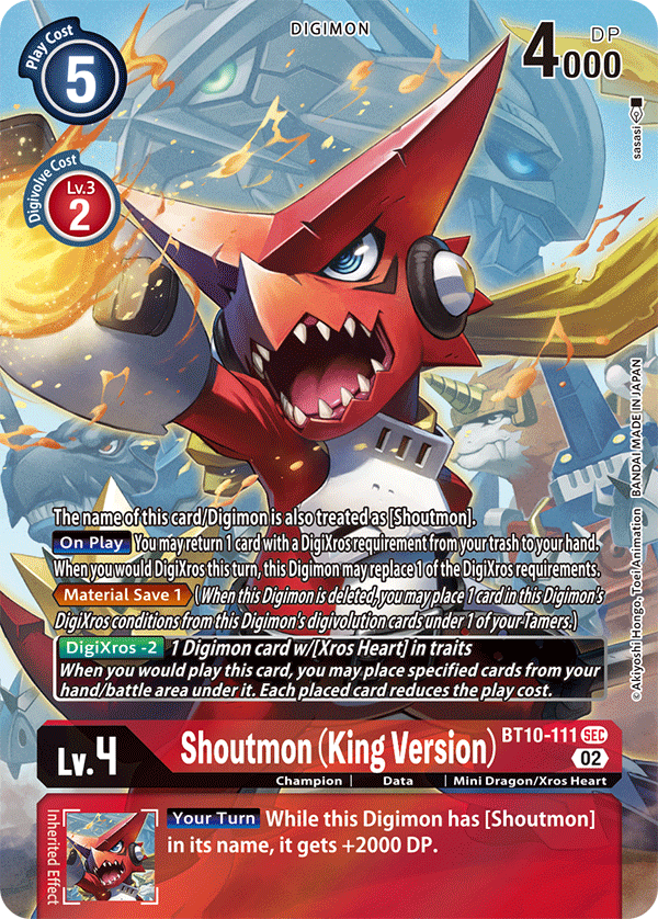 Shoutmon (King Version) [BT10-111] (Alternate Art) [Xros Encounter] | Anubis Games and Hobby