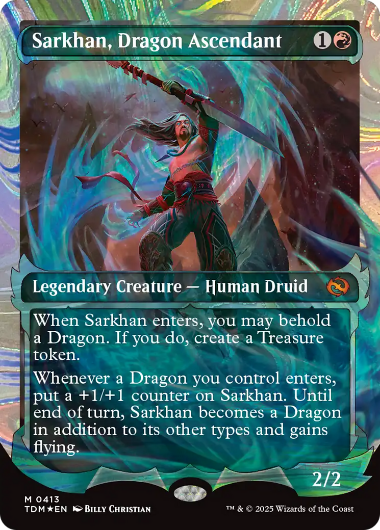 Sarkhan, Dragon Ascendant (0413) (Showcase) (Halo Foil) [Tarkir: Dragonstorm] | Anubis Games and Hobby