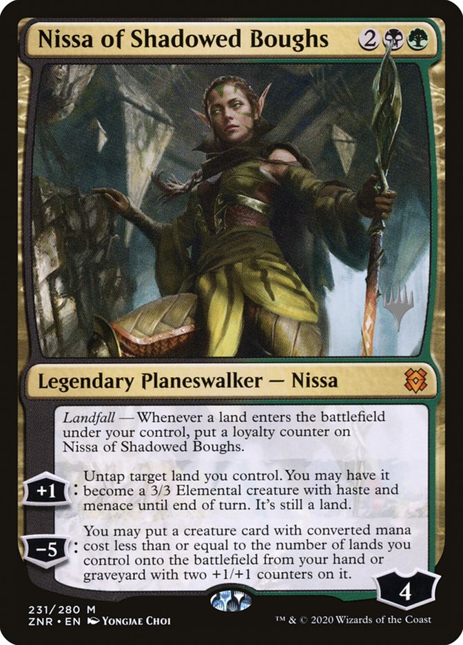 Nissa of Shadowed Boughs (Promo Pack) [Zendikar Rising Promos] | Anubis Games and Hobby