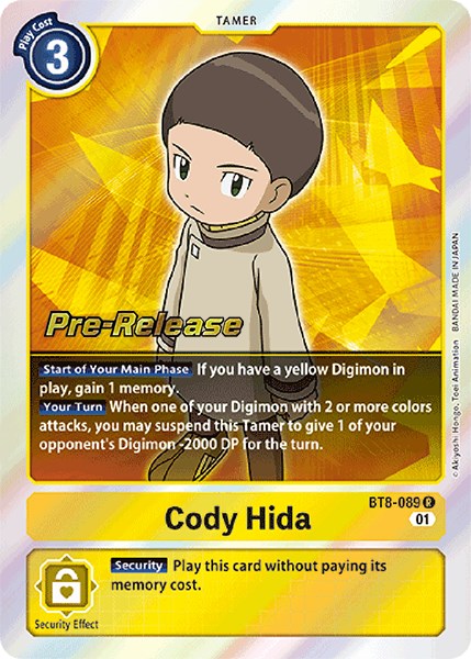 Cody Hida [BT8-089] [New Awakening Pre-Release Cards] | Anubis Games and Hobby