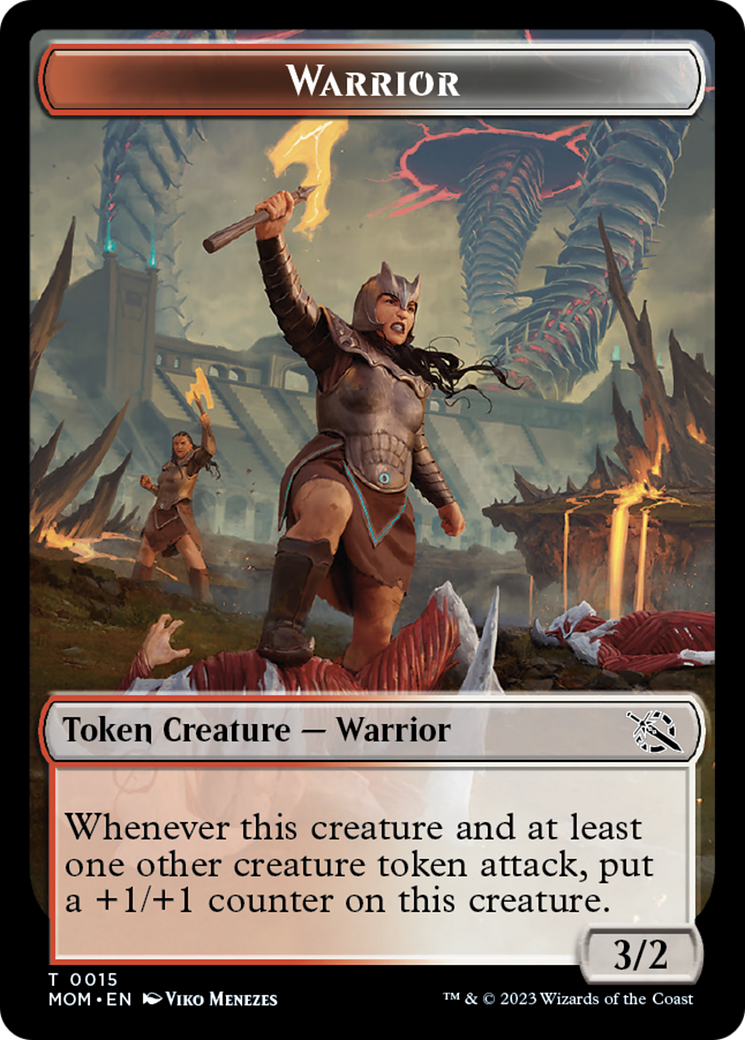 Warrior // Zombie Double-Sided Token [March of the Machine Tokens] | Anubis Games and Hobby