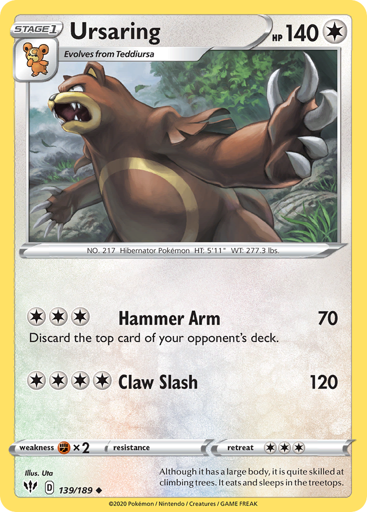 Ursaring (139/189) [Sword & Shield: Darkness Ablaze] | Anubis Games and Hobby