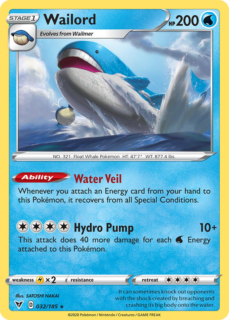 Wailord (032/185) [Sword & Shield: Vivid Voltage] | Anubis Games and Hobby
