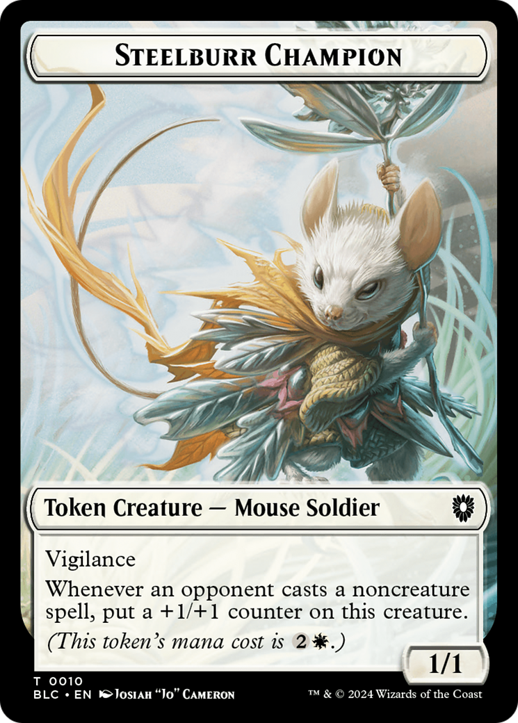 Steelburr Champion // Squid Double-Sided Token [Bloomburrow Commander Tokens] | Anubis Games and Hobby