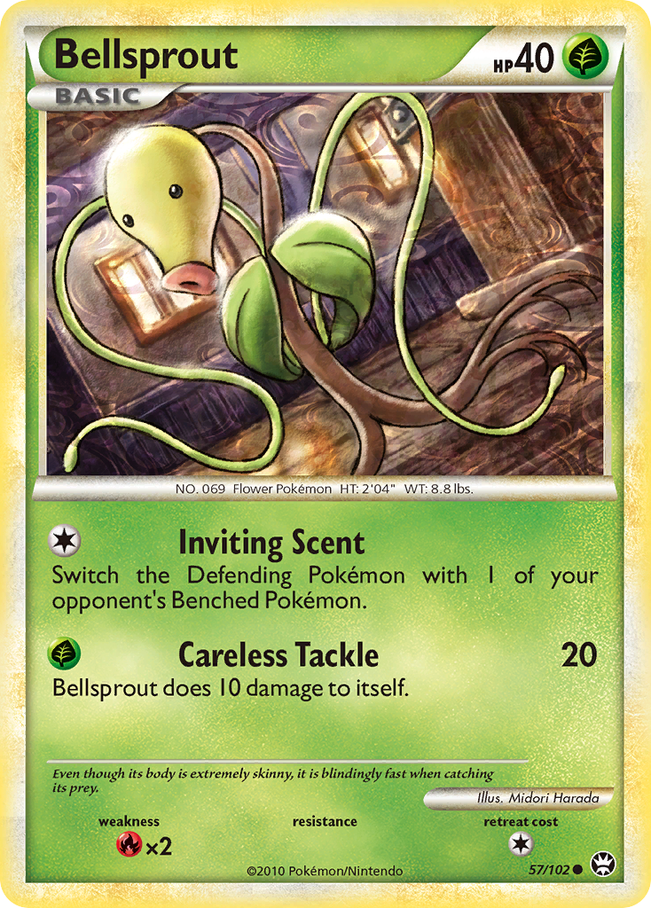Bellsprout (57/102) [HeartGold & SoulSilver: Triumphant] | Anubis Games and Hobby