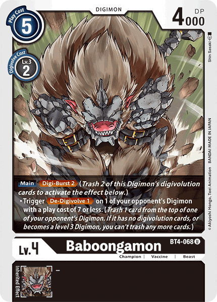 Baboongamon [BT4-068] [Great Legend] | Anubis Games and Hobby