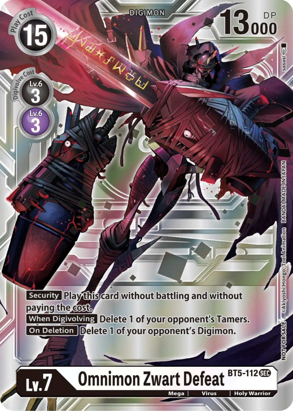 Omnimon Zwart Defeat [BT5-112] (Silver Alternate Art) [Alternative Being Booster] | Anubis Games and Hobby