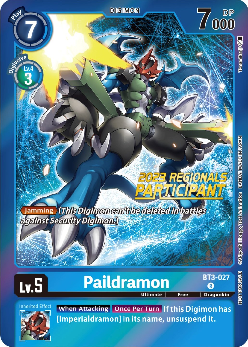 Paildramon [BT3-027] (2023 Regionals Participant) [Release Special Booster Promos] | Anubis Games and Hobby