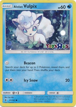 Alolan Vulpix (21/145) (Toys R Us Promo) [Sun & Moon: Guardians Rising] | Anubis Games and Hobby