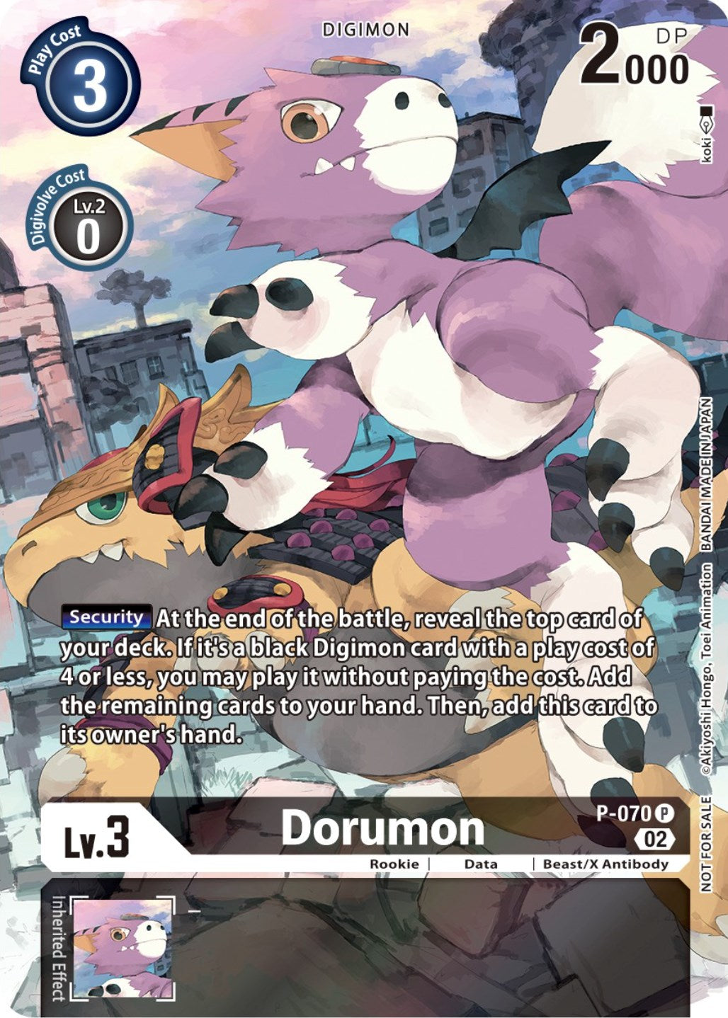 Dorumon [P-070] (Official Tournament Pack Vol. 10) [Promotional Cards] | Anubis Games and Hobby