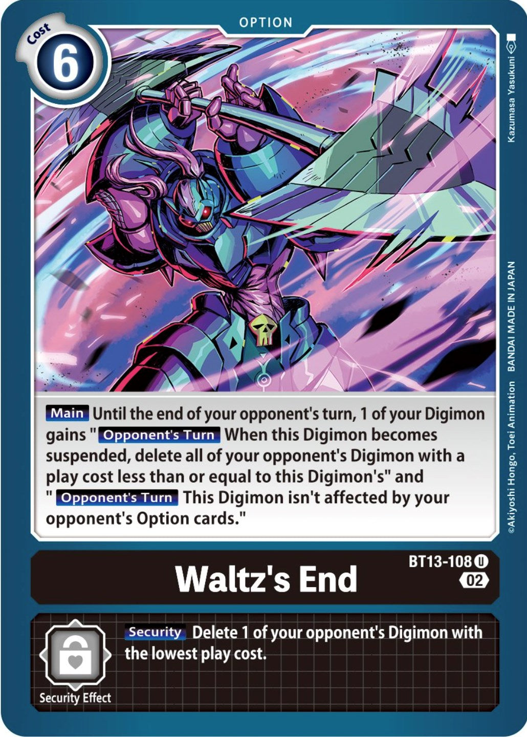 Waltz's End [BT13-108] [Versus Royal Knights Booster] | Anubis Games and Hobby