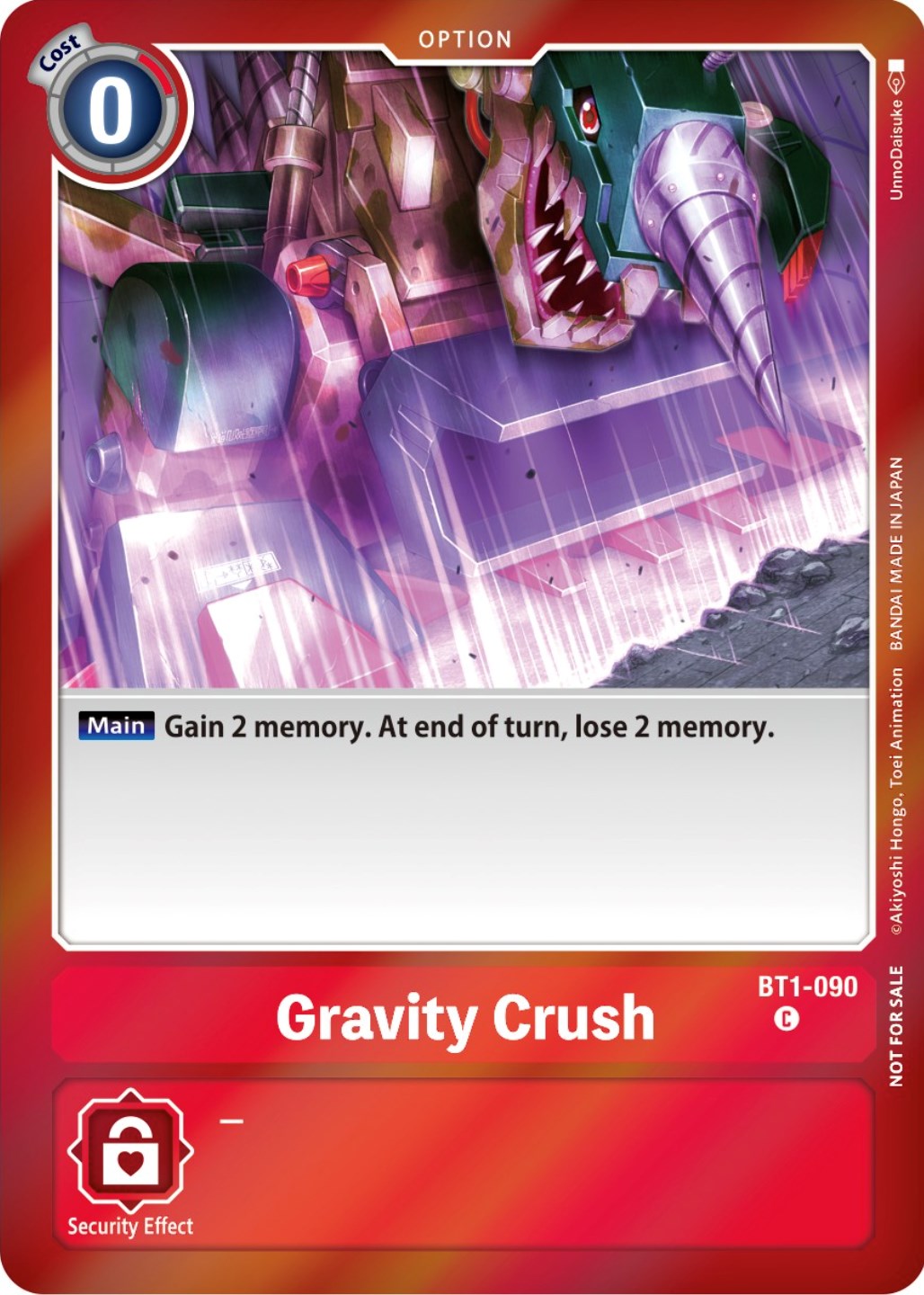 Gravity Crush [BT1-090] (Event Pack 5) [Release Special Booster Promos] | Anubis Games and Hobby