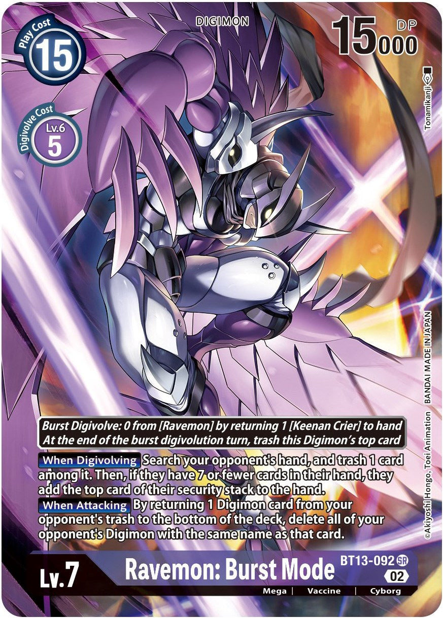 Ravemon: Burst Mode [BT13-092] (Alternate Art) [Versus Royal Knights Booster] | Anubis Games and Hobby