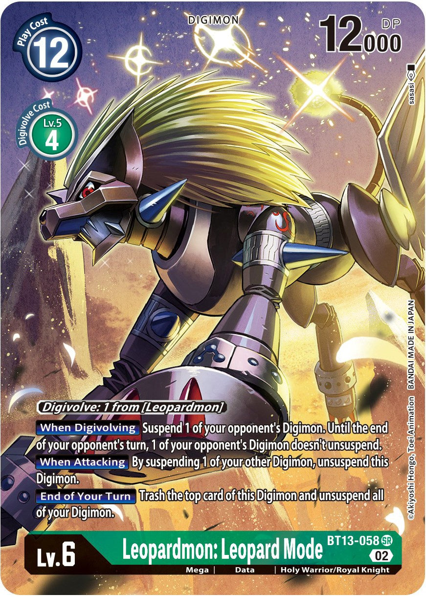 Leopardmon: Leopard Mode [BT13-058] (Alternate Art) [Versus Royal Knights Booster] | Anubis Games and Hobby