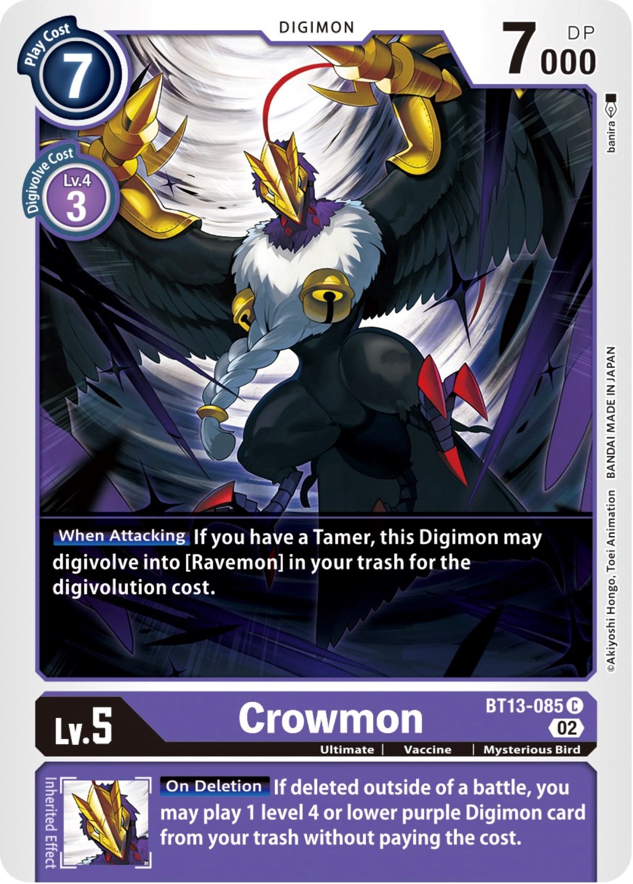 Crowmon [BT13-085] [Versus Royal Knights Booster] | Anubis Games and Hobby