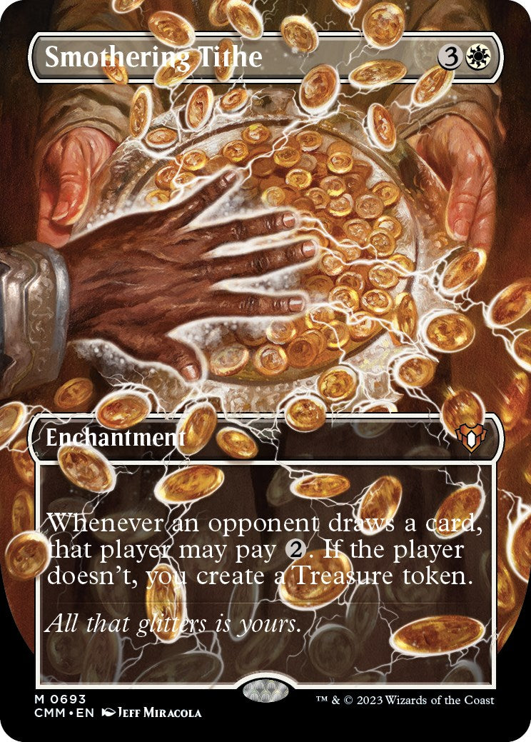 Smothering Tithe (Borderless Alternate Art) [Commander Masters] | Anubis Games and Hobby