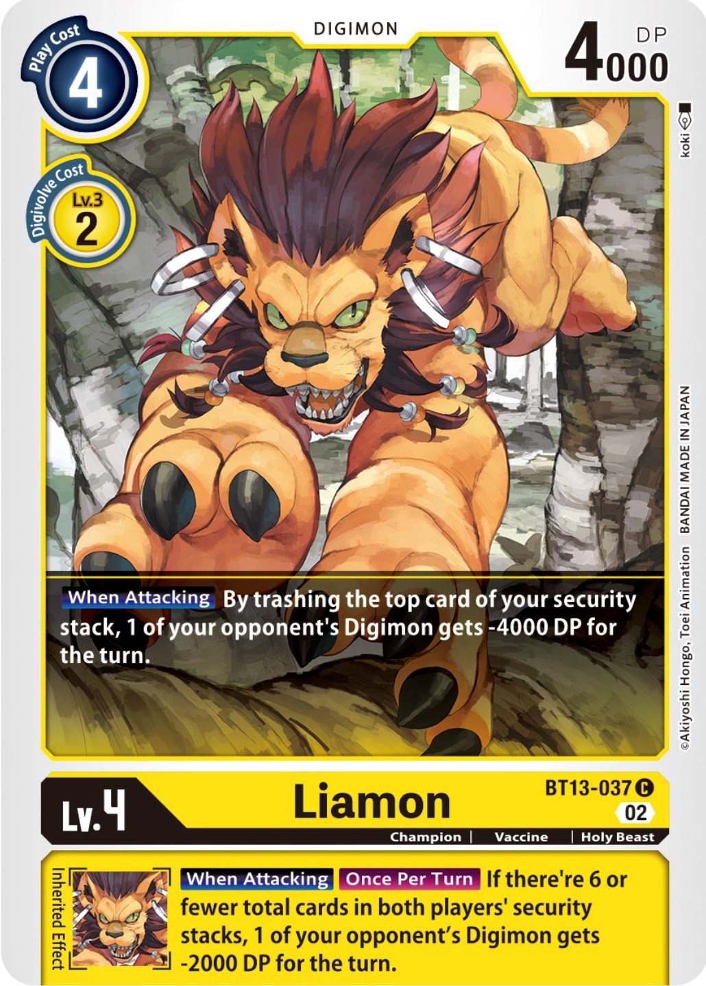 Liamon [BT13-037] [Versus Royal Knights Booster] | Anubis Games and Hobby