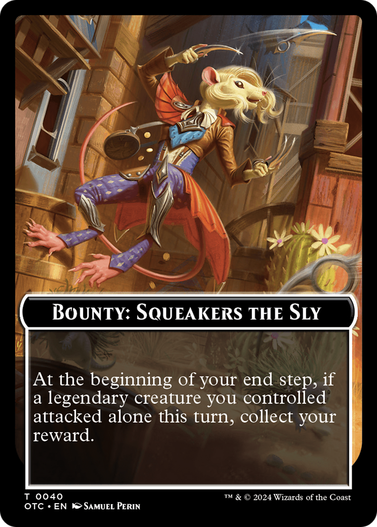 Bounty: Squeakers the Sly // Bounty Rules Double-Sided Token [Outlaws of Thunder Junction Commander Tokens] | Anubis Games and Hobby