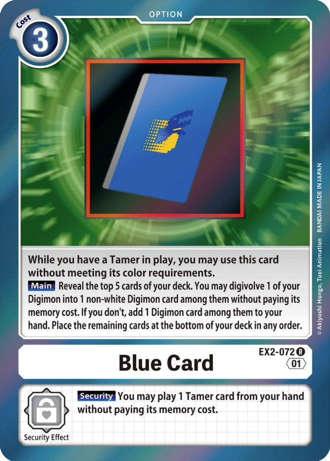 Blue Card [EX2-072] [Digital Hazard] | Anubis Games and Hobby