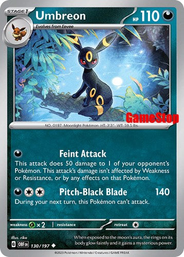 Umbreon (130/197) (GameStop Exclusive) [Scarlet & Violet: Black Star Promos] | Anubis Games and Hobby