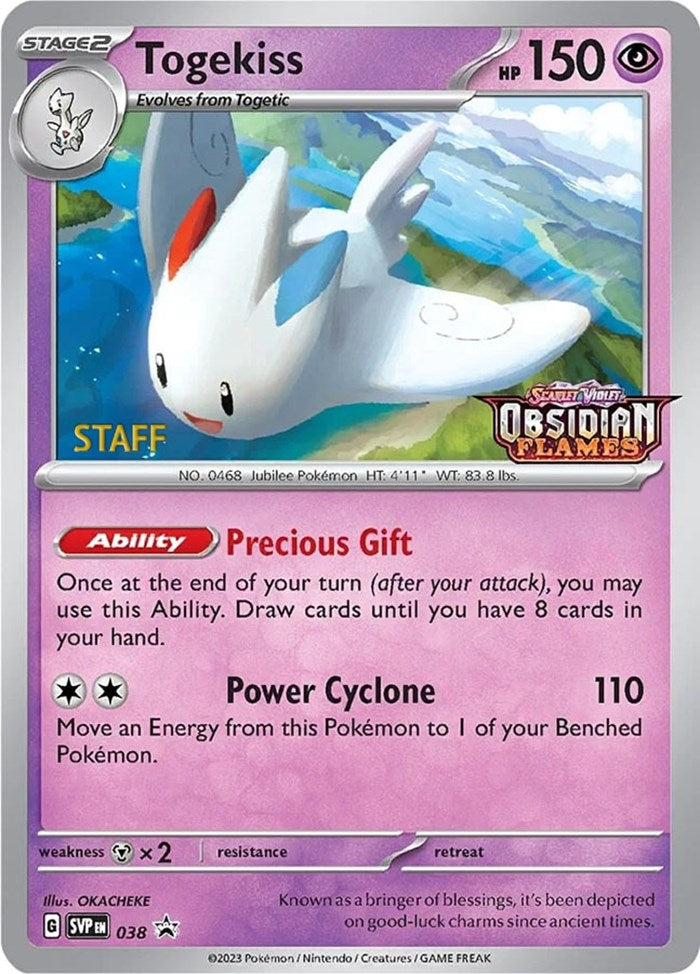 Togekiss (038) (Stamped) (Staff) [Scarlet & Violet: Black Star Promos] | Anubis Games and Hobby