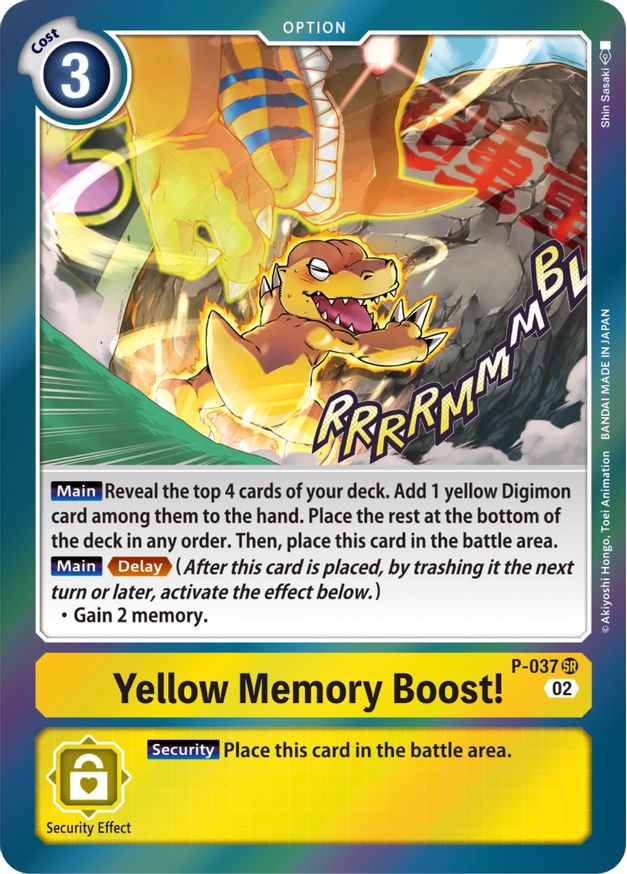 Yellow Memory Boost! [P-037](Resurgence Booster) [Promotional Cards] | Anubis Games and Hobby